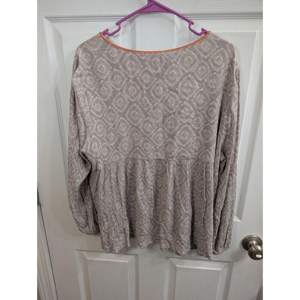 Savanna Jane Embroidered Peasant Blouse Floral Boho Top - Size 1X - Picture 2 of 6